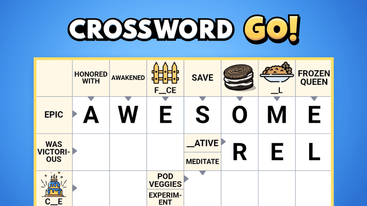Crossword Go! gameplay screenshot