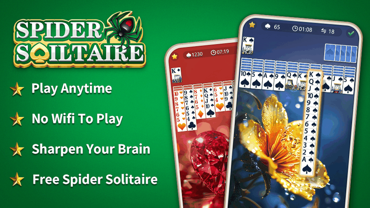 Spider Solitaire gameplay screenshot